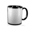 Tasse noire avec panneau blanc, sublimation Tasse noire